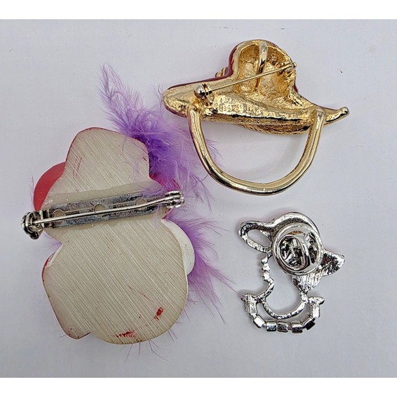 Red Hat Society Mixed jewelry Lot of 5 Brooch Pins x3 Glass Necklace *Bracelet* - Picture 4 of 10